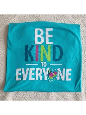 AUTISM BE KIND TO EVERYONE GRAPHIC T-SHIRT PUZZLE PIECE TEAL UNISEX XXL